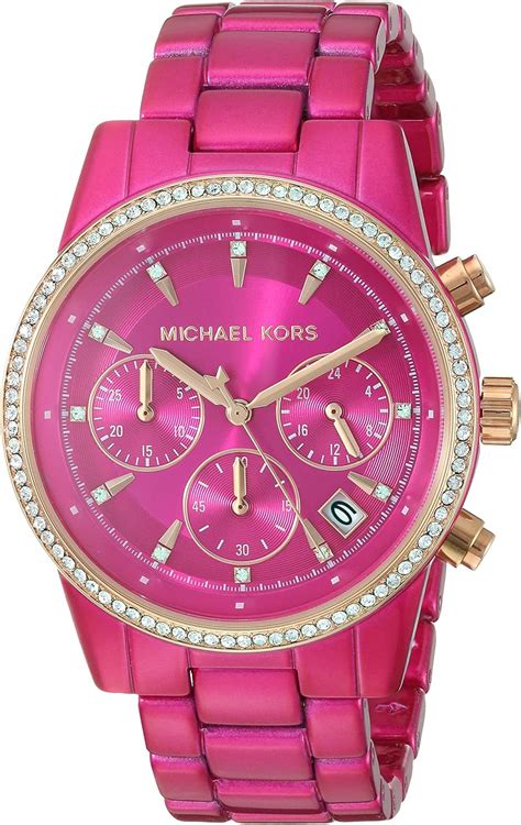 michael kors watches pink|women pink mk watch.